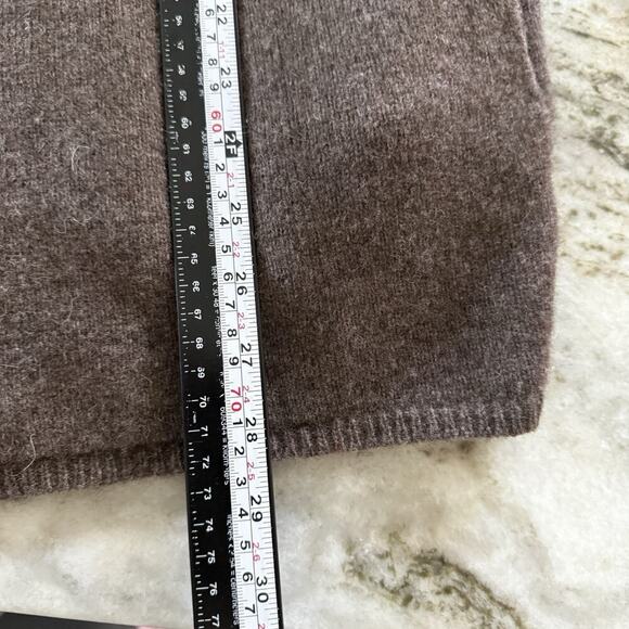 Adrienne Vittadini Wool Yak Cardigan Sweater S Long Brown Shawl Collar Cabincore - Picture 8 of 9